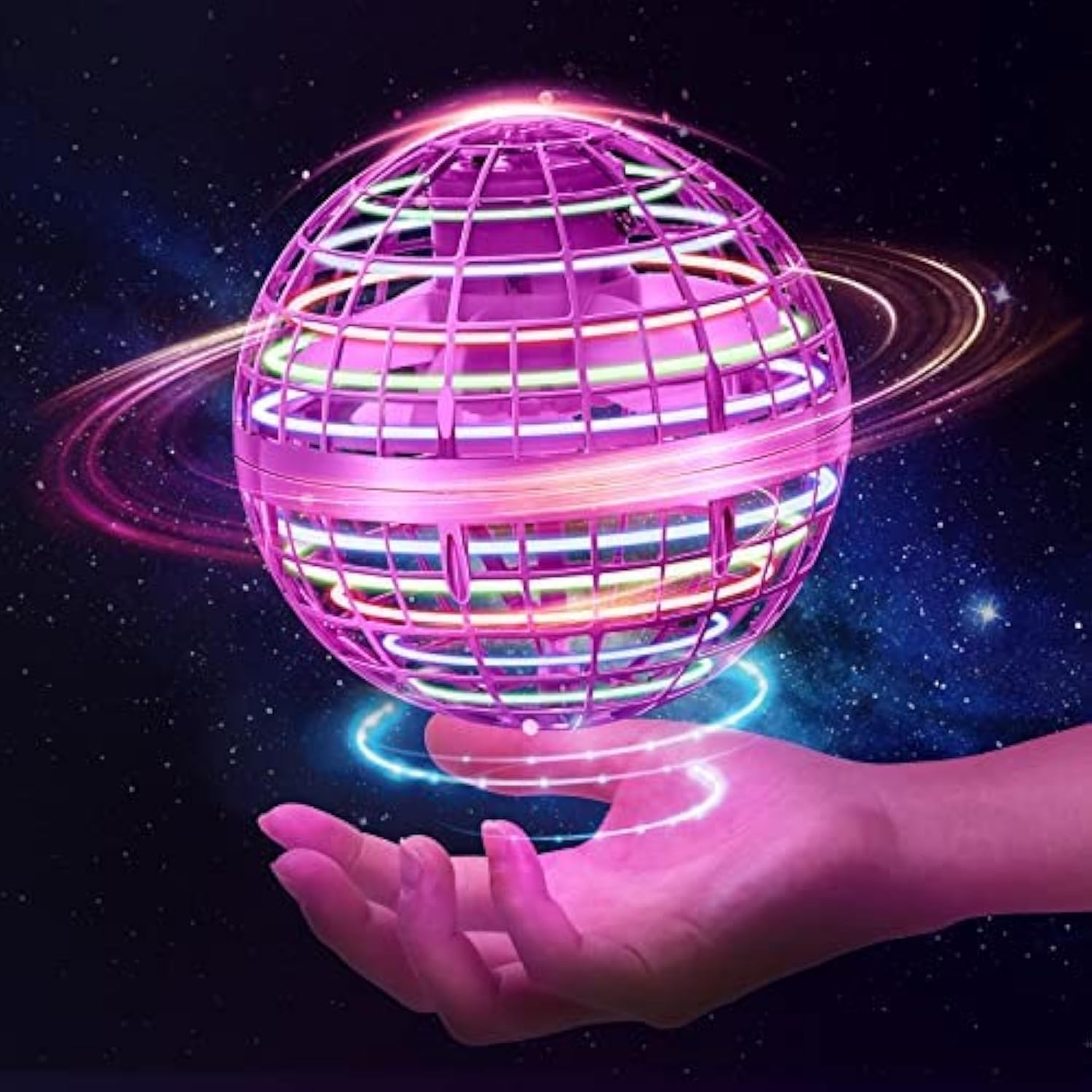 Flying Orb Ball – Hand-Controlled Hover Toy with RGB Lights (Pink) Flying Orb Ball – Hand-Controlled Hover Toy with RGB Lights (Pink)